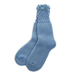 Light Blue Textured Thermal Crew Boots Socks